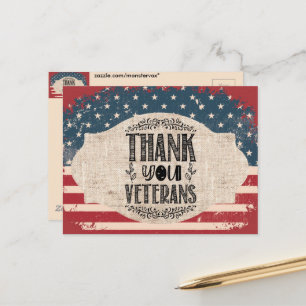 Postal Cartão de Agradecimento aos Veteranos
