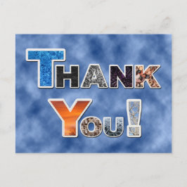 Postal Cartão de agradecimento azul colorido
