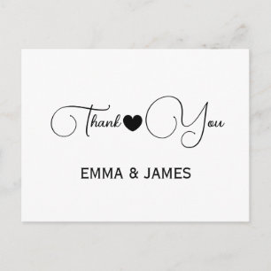 Postal Cartão de Agradecimento Casamento Corações de Amor