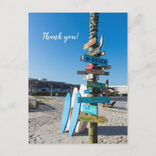 Postal Cartão de Agradecimento Cocoa Beach Tiki Totem