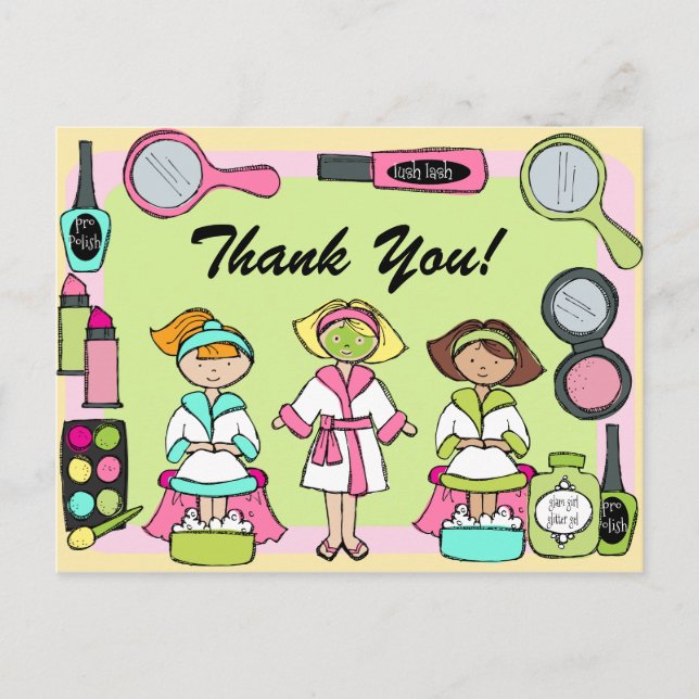 Postal Cartão de agradecimento de aniversário de festa de (Frente)