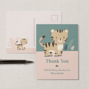 Postal Cartão de agradecimento de aniversário do Tigre Sa