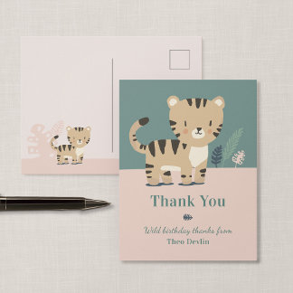 Postal Cartão de agradecimento de aniversário do Tigre Sa