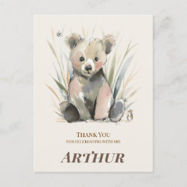 Postal Cartão de Agradecimento de Aniversário do Ursinho