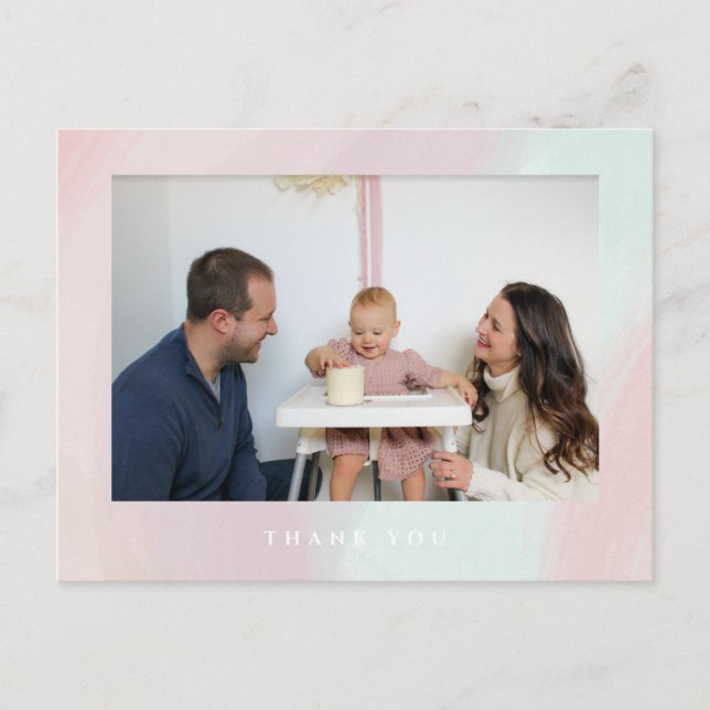 Postal Cartão de agradecimento de aniversário Pastel (Frente)