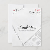 Cartão de Agradecimento de Arquiteto com Design de