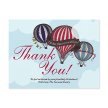 Cartão de Agradecimento de Balão de Ar Quente