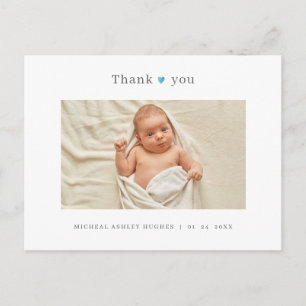 Postal Cartão de agradecimento de bebê com foto moderna f