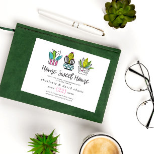 Postal Cartão de Agradecimento de Casa Nova com Plantas e