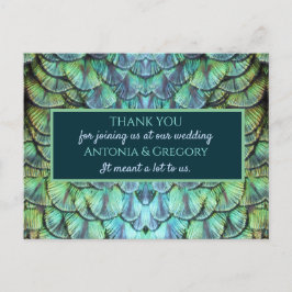 Postal Cartão de Agradecimento de Casamento Aqua Vibrant 