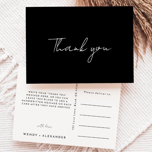 Postal Cartão de agradecimento de casamento com fonte mod (Criador carregado)