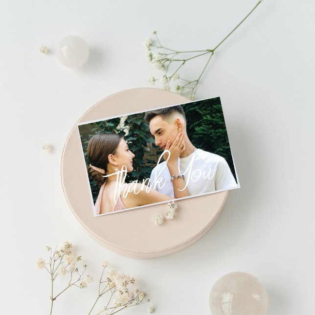 Postal Cartão de agradecimento de casamento com foto (Criador carregado)