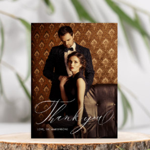 Postal Cartão de agradecimento de casamento com foto de r