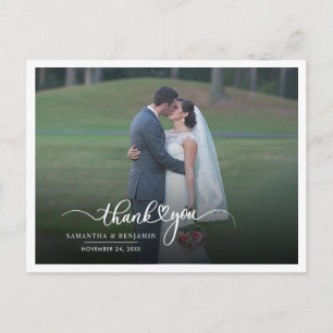 Postal Cartão de Agradecimento de Casamento com Foto Mode