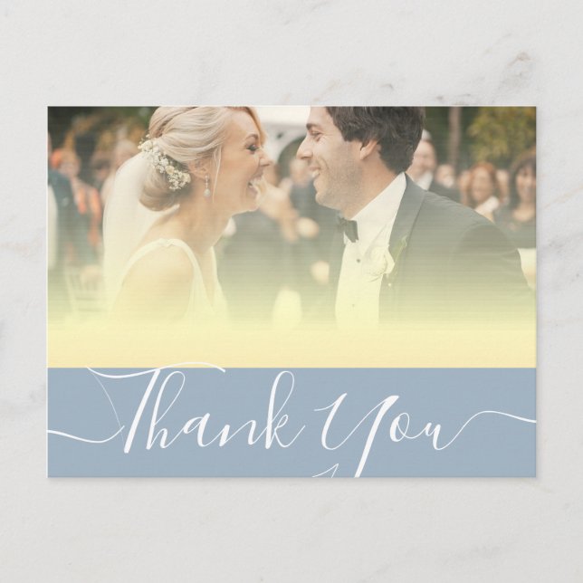 Postal Cartão de agradecimento de casamento com foto mode (Frente)