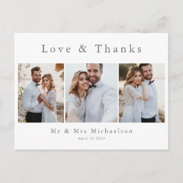 Postal Cartão de Agradecimento de Casamento com Foto Mode