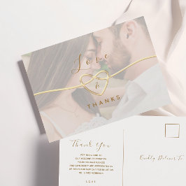 Postal Cartão de Agradecimento de Casamento com Foto Simp