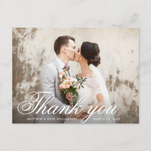 Postal Cartão de agradecimento de casamento com sobreposi