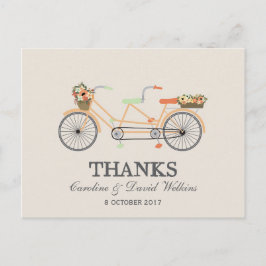 Postal Cartão de Agradecimento de Casamento de Bicicleta 
