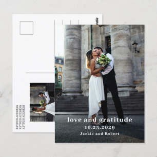 Postal Cartão de Agradecimento de Casamento de Foto Minim