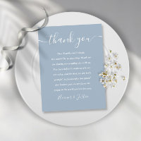 Cartão de Agradecimento de Casamento Dusty Blue