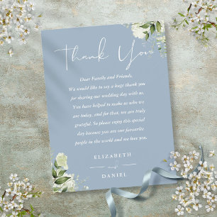 Postal Cartão de Agradecimento de Casamento Dusty Blue Gr