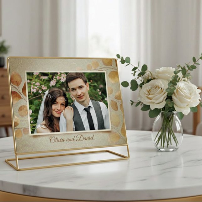 Postal Cartão de agradecimento de casamento em Folha de O (Criador carregado)