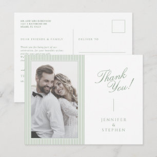 Postal Cartão de agradecimento de casamento em letra curs