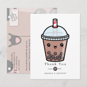 Postal Cartão de Agradecimento de Casamento Floral em Aqu