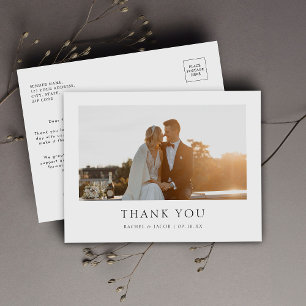 Postal Cartão de Agradecimento de Casamento Foto Elegante