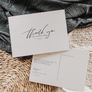 Postal Cartão de Agradecimento de Casamento Minimalista C