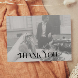 Postal Cartão de agradecimento de casamento moderno e chi