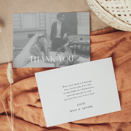 Postal Cartão de agradecimento de casamento moderno e chi