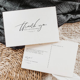 Postal Cartão de Agradecimento de Casamento Preto e Branc