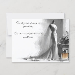 Postal Cartão de Agradecimento de Casamento Romântico – V