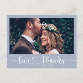 Postal Cartão de agradecimento de casamento simples e ele