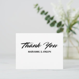 Postal Cartão de Agradecimento de Casamento SIMPLES MINIM
