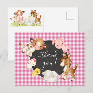 Postal Cartão de Agradecimento de Chuvinha de Bebê de Ani