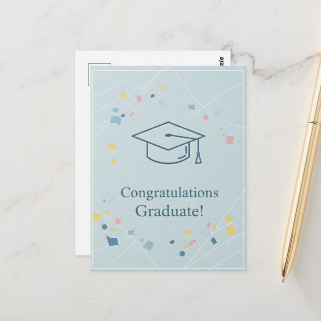 Postal Cartão de agradecimento de formatura (Frente/Verso In Situ)