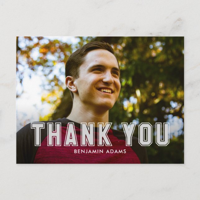 Postal Cartão de agradecimento de formatura clássico univ (Frente)