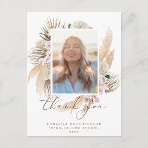 Postal Cartão de agradecimento de formatura com foto em a