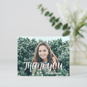 Postal Cartão de agradecimento de formatura com foto simp