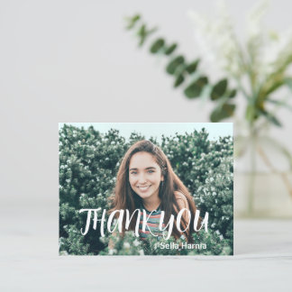Postal Cartão de agradecimento de formatura com foto simp