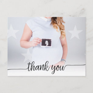 Postal Cartão de agradecimento de foto completa com scrip