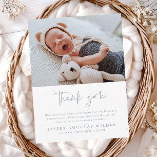 Postal Cartão de Agradecimento de Foto de Bebê Simples co