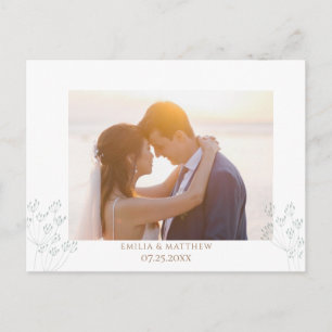 Postal Cartão de agradecimento de foto de casamento de pr