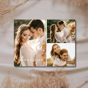 Postal Cartão de agradecimento de foto de casamento em te