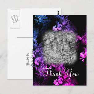 Postal Cartão de agradecimento de foto sua floral rosa el