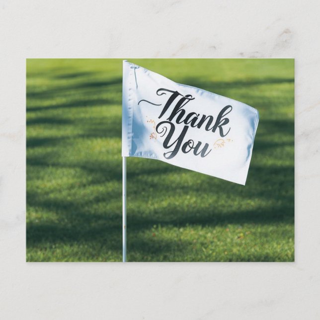 Postal Cartão de agradecimento de golfe com texto de agra (Frente)