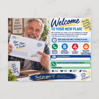 Postal Cartão de Agradecimento de Inscrição no Medicare